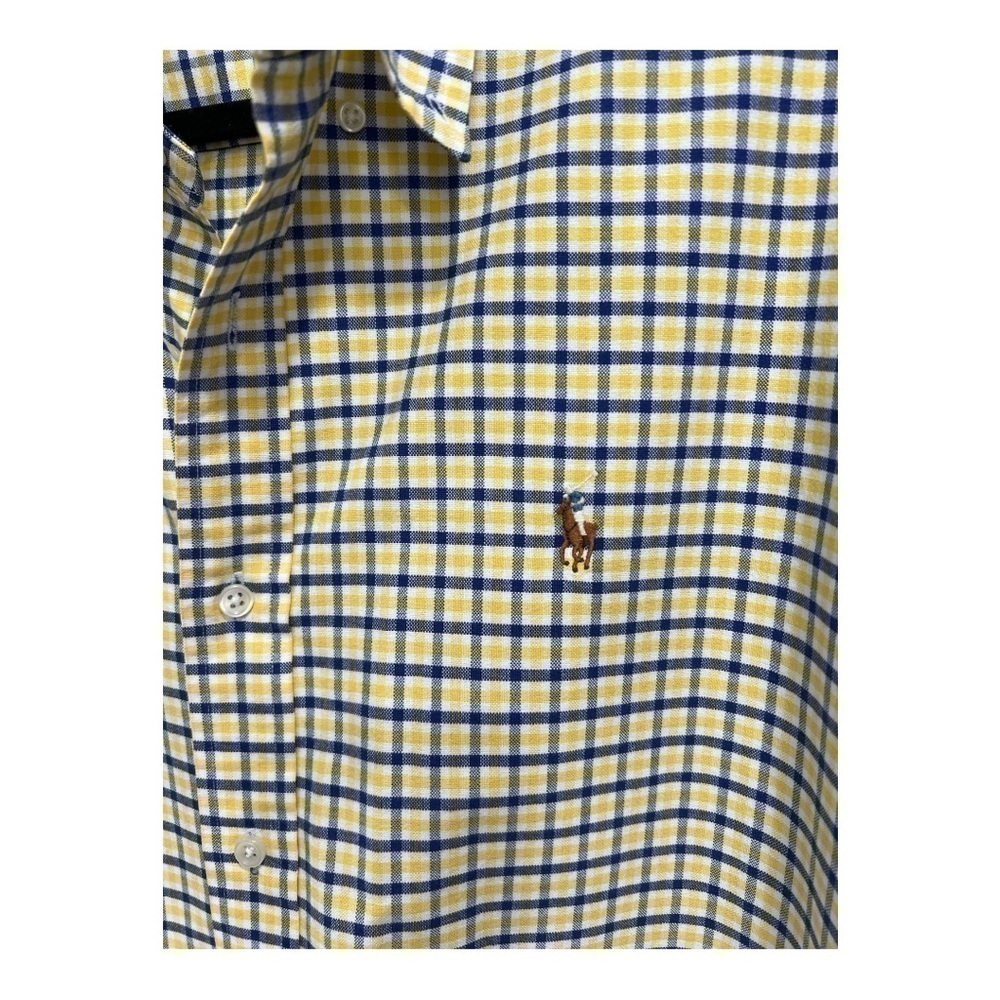 Polo Ralph Lauren Mens XL Shirt Stanton Classic Fit Blue Yellow Plaid - Picture 4 of 13